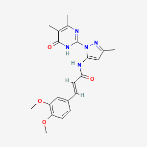 (E)-3-(3,4-dimethoxyphenyl)-N-(1-(4,5-dimethyl-6-oxo-1,6-dihydropyrimidin-2-yl)-3-methyl-1H-pyrazol-5-yl)acrylamide