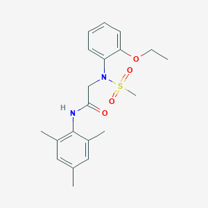 molecular formula C20H26N2O4S B297000 2-[2-ethoxy(methylsulfonyl)anilino]-N-mesitylacetamide 