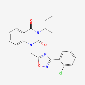 molecular formula C21H19ClN4O3 B2970003 3-(sec-butyl)-1-((3-(2-chlorophenyl)-1,2,4-oxadiazol-5-yl)methyl)quinazoline-2,4(1H,3H)-dione CAS No. 1105240-82-1