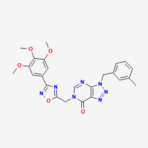 molecular formula C24H23N7O5 B2970004 3-(3-methylbenzyl)-6-((3-(3,4,5-trimethoxyphenyl)-1,2,4-oxadiazol-5-yl)methyl)-3H-[1,2,3]triazolo[4,5-d]pyrimidin-7(6H)-one CAS No. 1207004-51-0
