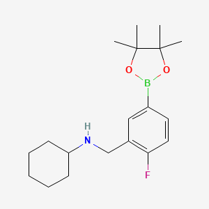 molecular formula C19H29BFNO2 B2970005 3-(N-Cyclohexylaminomethyl)-4-fluorophenylboronic acid pinacol ester CAS No. 2377612-04-7