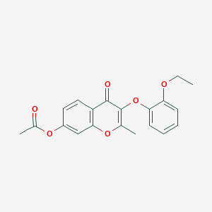 molecular formula C20H18O6 B2970008 3-(2-ethoxyphenoxy)-2-methyl-4-oxo-4H-chromen-7-yl acetate CAS No. 858768-53-3