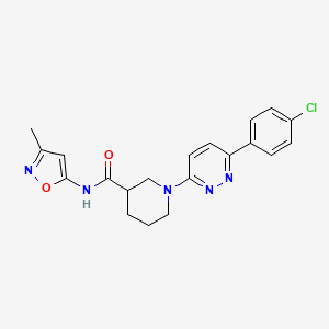 molecular formula C20H20ClN5O2 B2970010 1-(6-(4-氯苯基)哒嗪-3-基)-N-(3-甲基异恶唑-5-基)哌啶-3-甲酰胺 CAS No. 1226449-88-2