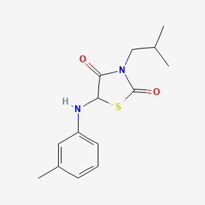 molecular formula C14H18N2O2S B2970011 3-Isobutyl-5-(m-tolylamino)thiazolidine-2,4-dione CAS No. 1025750-45-1