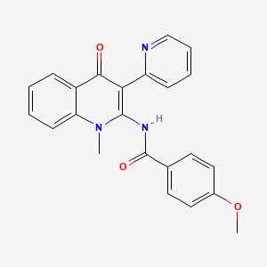molecular formula C23H19N3O3 B2970018 4-methoxy-N-[1-methyl-4-oxo-3-(pyridin-2-yl)-1,4-dihydroquinolin-2-yl]benzamide CAS No. 883964-65-6