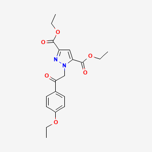molecular formula C19H22N2O6 B2970020 diethyl 1-[2-(4-ethoxyphenyl)-2-oxoethyl]-1H-pyrazole-3,5-dicarboxylate CAS No. 1923094-34-1
