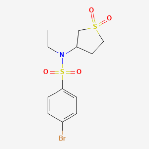molecular formula C12H16BrNO4S2 B2970021 4-溴-N-(1,1-二氧-1lambda6-硫杂环己烷-3-基)-N-乙基苯-1-磺酰胺 CAS No. 874787-85-6