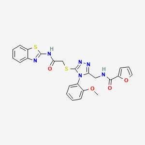 molecular formula C24H20N6O4S2 B2970022 N-((5-((2-(benzo[d]thiazol-2-ylamino)-2-oxoethyl)thio)-4-(2-methoxyphenyl)-4H-1,2,4-triazol-3-yl)methyl)furan-2-carboxamide CAS No. 310449-99-1