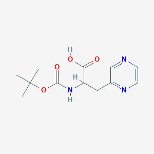 molecular formula C12H17N3O4 B2970025 3-Pyrazin-2-ylalanine, N-t-butyloxycarbonyl- CAS No. 209527-06-0