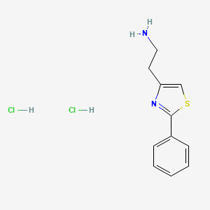 molecular formula C11H14Cl2N2S B2970029 2-(2-Phenylthiazol-4-yl)ethanamine dihydrochloride CAS No. 1082689-03-9