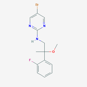 molecular formula C14H15BrFN3O B2970031 5-Bromo-N-[2-(2-fluorophenyl)-2-methoxypropyl]pyrimidin-2-amine CAS No. 2379950-03-3