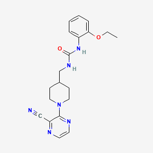 molecular formula C20H24N6O2 B2970032 1-((1-(3-Cyanopyrazin-2-yl)piperidin-4-yl)methyl)-3-(2-ethoxyphenyl)urea CAS No. 1797955-34-0