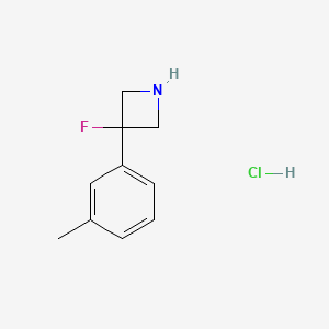 molecular formula C10H13ClFN B2970039 3-Fluoro-3-(3-methylphenyl)azetidine;hydrochloride CAS No. 2460754-91-8