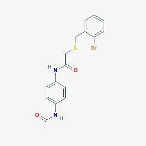 molecular formula C17H17BrN2O2S B297004 N-[4-(acetylamino)phenyl]-2-[(2-bromobenzyl)sulfanyl]acetamide 