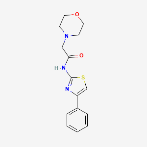 molecular formula C15H17N3O2S B2970044 2-Morpholin-4-yl-N-(4-phenyl-thiazol-2-yl)-acetamide CAS No. 66180-00-5