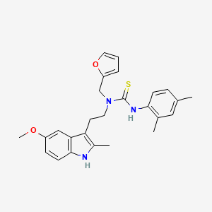 molecular formula C26H29N3O2S B2970045 3-(2,4-dimethylphenyl)-1-(furan-2-ylmethyl)-1-(2-(5-methoxy-2-methyl-1H-indol-3-yl)ethyl)thiourea CAS No. 851937-28-5