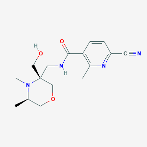 molecular formula C16H22N4O3 B2970046 6-Cyano-N-[[(3S,5R)-3-(hydroxymethyl)-4,5-dimethylmorpholin-3-yl]methyl]-2-methylpyridine-3-carboxamide CAS No. 2411180-37-3