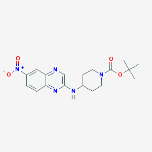 molecular formula C18H23N5O4 B2970060 tert-Butyl 4-((6-nitroquinoxalin-2-yl)amino)piperidine-1-carboxylate CAS No. 1417793-38-4