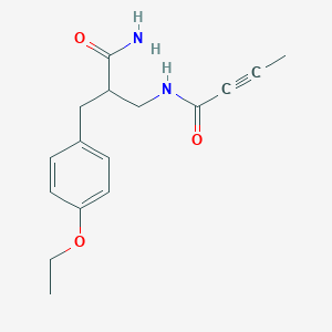 molecular formula C16H20N2O3 B2970074 2-[(But-2-ynoylamino)methyl]-3-(4-ethoxyphenyl)propanamide CAS No. 2411217-65-5