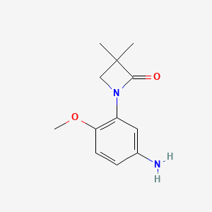 molecular formula C12H16N2O2 B2970075 1-(5-Amino-2-methoxyphenyl)-3,3-dimethylazetidin-2-one CAS No. 2344677-79-6