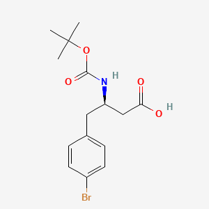 molecular formula C15H20BrNO4 B2970082 (R)-4-(4-Bromophenyl)-3-((tert-butoxycarbonyl)amino)butanoic acid CAS No. 331763-75-8