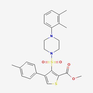 molecular formula C25H28N2O4S2 B2970083 Methyl 3-{[4-(2,3-dimethylphenyl)piperazin-1-yl]sulfonyl}-4-(4-methylphenyl)thiophene-2-carboxylate CAS No. 941978-78-5