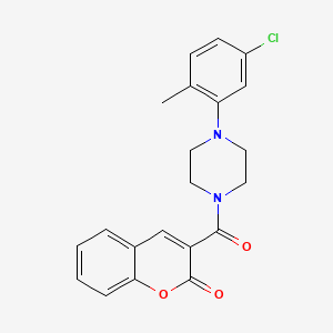 molecular formula C21H19ClN2O3 B2970087 3-(4-(5-chloro-2-methylphenyl)piperazine-1-carbonyl)-2H-chromen-2-one CAS No. 878682-95-2