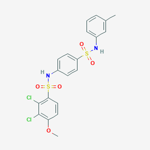 molecular formula C20H18Cl2N2O5S2 B297009 2,3-dichloro-4-methoxy-N-[4-(3-toluidinosulfonyl)phenyl]benzenesulfonamide 