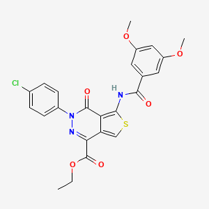 molecular formula C24H20ClN3O6S B2970094 3-(4-氯苯基)-5-[(3,5-二甲氧基苯甲酰)氨基]-4-氧代噻吩并[3,4-d]哒嗪-1-羧酸乙酯 CAS No. 851950-34-0