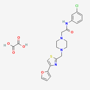 molecular formula C22H23ClN4O6S B2970097 N-(3-chlorophenyl)-2-(4-((4-(furan-2-yl)thiazol-2-yl)methyl)piperazin-1-yl)acetamide oxalate CAS No. 1215405-19-8