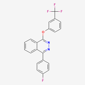 molecular formula C21H12F4N2O B2970100 1-(4-Fluorophenyl)-4-[3-(trifluoromethyl)phenoxy]phthalazine CAS No. 670268-53-8