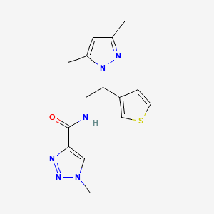 molecular formula C15H18N6OS B2970104 N-(2-(3,5-二甲基-1H-吡唑-1-基)-2-(噻吩-3-基)乙基)-1-甲基-1H-1,2,3-三唑-4-甲酰胺 CAS No. 2034546-13-7