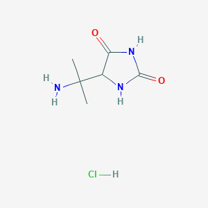 molecular formula C6H12ClN3O2 B2970105 5-(2-Aminopropan-2-yl)imidazolidine-2,4-dione;hydrochloride CAS No. 2225146-08-5