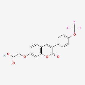 molecular formula C18H11F3O6 B2970109 ({2-oxo-3-[4-(trifluoromethoxy)phenyl]-2H-chromen-7-yl}oxy)acetic acid CAS No. 951935-05-0