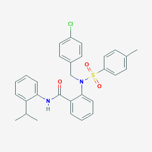 molecular formula C30H29ClN2O3S B297011 2-{(4-chlorobenzyl)[(4-methylphenyl)sulfonyl]amino}-N-(2-isopropylphenyl)benzamide 