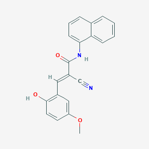 molecular formula C21H16N2O3 B2970113 (E)-2-cyano-3-(2-hydroxy-5-methoxyphenyl)-N-naphthalen-1-ylprop-2-enamide CAS No. 379730-99-1