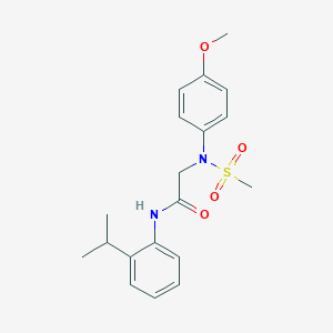 molecular formula C19H24N2O4S B297012 N-(2-isopropylphenyl)-2-[4-methoxy(methylsulfonyl)anilino]acetamide 