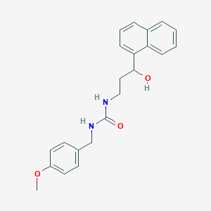 molecular formula C22H24N2O3 B2970123 1-(3-Hydroxy-3-(naphthalen-1-yl)propyl)-3-(4-methoxybenzyl)urea CAS No. 1421484-43-6