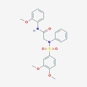 molecular formula C23H24N2O6S B297013 2-{[(3,4-dimethoxyphenyl)sulfonyl]anilino}-N-(2-methoxyphenyl)acetamide 