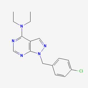 molecular formula C16H18ClN5 B2970131 1-(4-chlorobenzyl)-N,N-diethyl-1H-pyrazolo[3,4-d]pyrimidin-4-amine CAS No. 612523-77-0