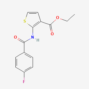 molecular formula C14H12FNO3S B2970133 Ethyl 2-(4-fluorobenzamido)thiophene-3-carboxylate CAS No. 864940-43-2