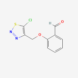 molecular formula C10H7ClN2O2S B2970134 2-[(5-Chloro-1,2,3-thiadiazol-4-yl)methoxy]benzenecarbaldehyde CAS No. 338954-26-0