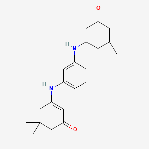 molecular formula C22H28N2O2 B2970141 3-((3-((5,5-Dimethyl-3-oxocyclohex-1-enyl)amino)phenyl)amino)-5,5-dimethylcyclohex-2-EN-1-one CAS No. 78431-56-8
