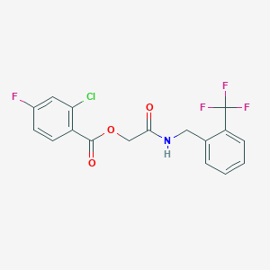 ({[2-(Trifluoromethyl)phenyl]methyl}carbamoyl)methyl 2-chloro-4-fluorobenzoate