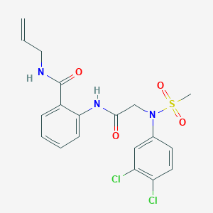 molecular formula C19H19Cl2N3O4S B297015 N-allyl-2-({[3,4-dichloro(methylsulfonyl)anilino]acetyl}amino)benzamide 