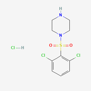 molecular formula C10H13Cl3N2O2S B2970151 1-[(2,6-Dichlorophenyl)sulfonyl]piperazine hydrochloride CAS No. 1049768-10-6