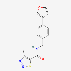 molecular formula C15H13N3O2S B2970152 N-(4-(呋喃-3-基)苄基)-4-甲基-1,2,3-噻二唑-5-甲酰胺 CAS No. 2034602-57-6