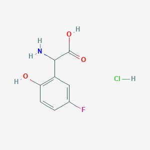 molecular formula C8H9ClFNO3 B2970153 2-Amino-2-(5-fluoro-2-hydroxyphenyl)acetic acid hydrochloride CAS No. 1998215-80-7