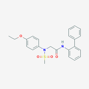 molecular formula C23H24N2O4S B297016 N-[1,1'-biphenyl]-2-yl-2-[4-ethoxy(methylsulfonyl)anilino]acetamide 