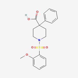molecular formula C19H21NO5S B2970160 1-(2-Methoxybenzenesulfonyl)-4-phenylpiperidine-4-carboxylic acid CAS No. 793727-34-1